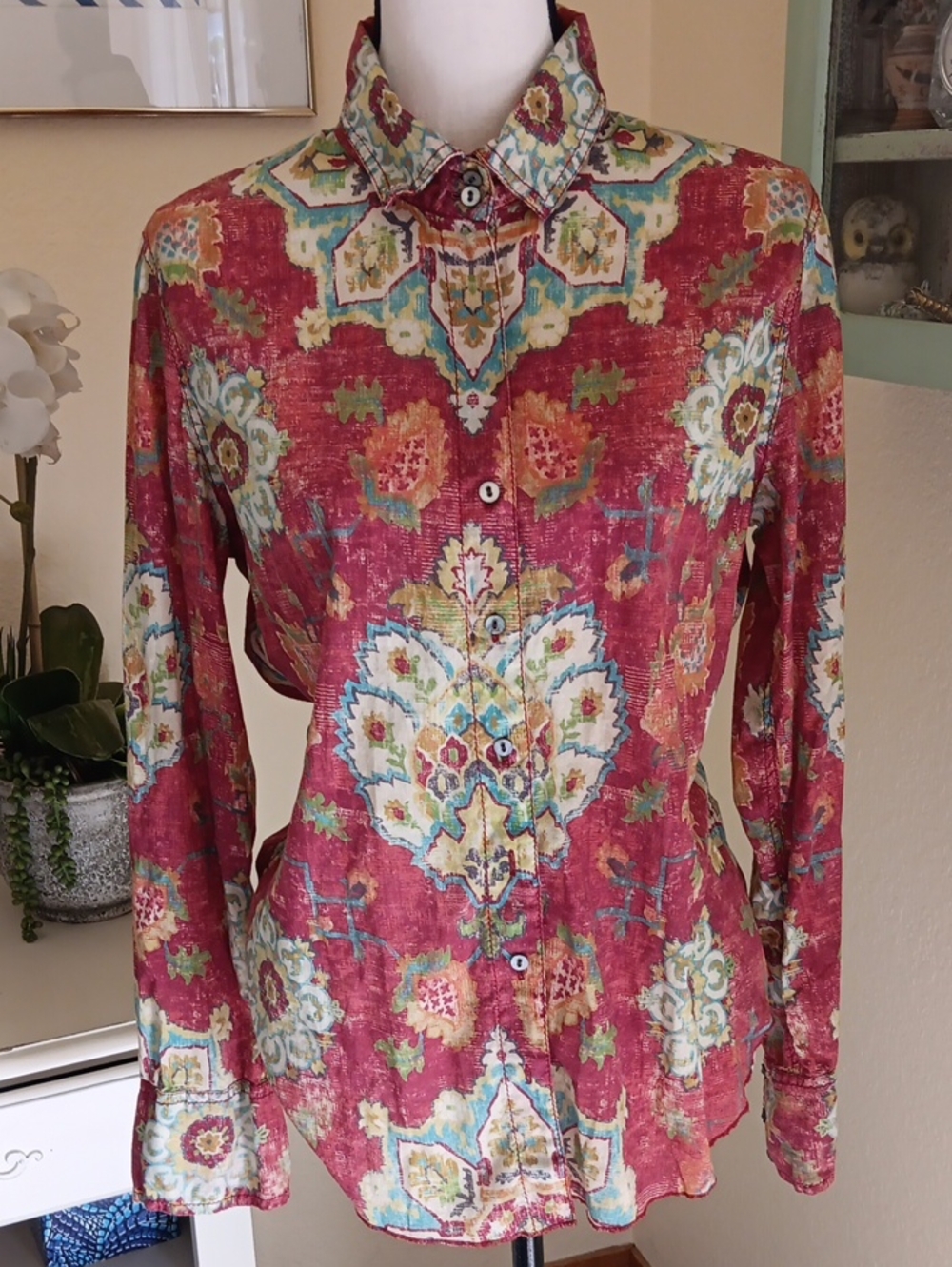 Cino Sundance Flying Peacock Shirt. Boho. Coadral Cowgirl. - Picture 2 of 12